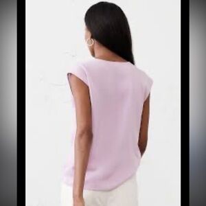 Banana Republic Women's Light Purple Pink Cap-Sleeve Blouse XS